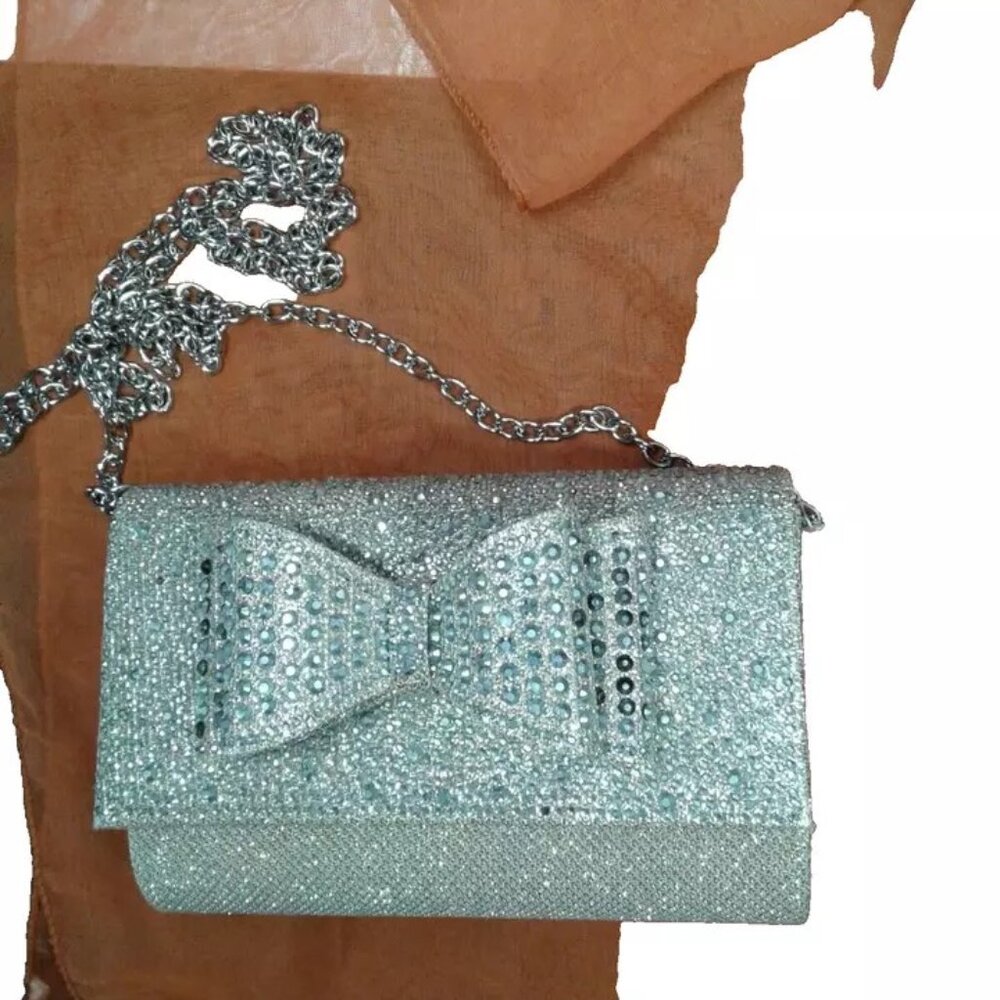 INC Bow Clutch with Chain Strap Glam Purse Handbag